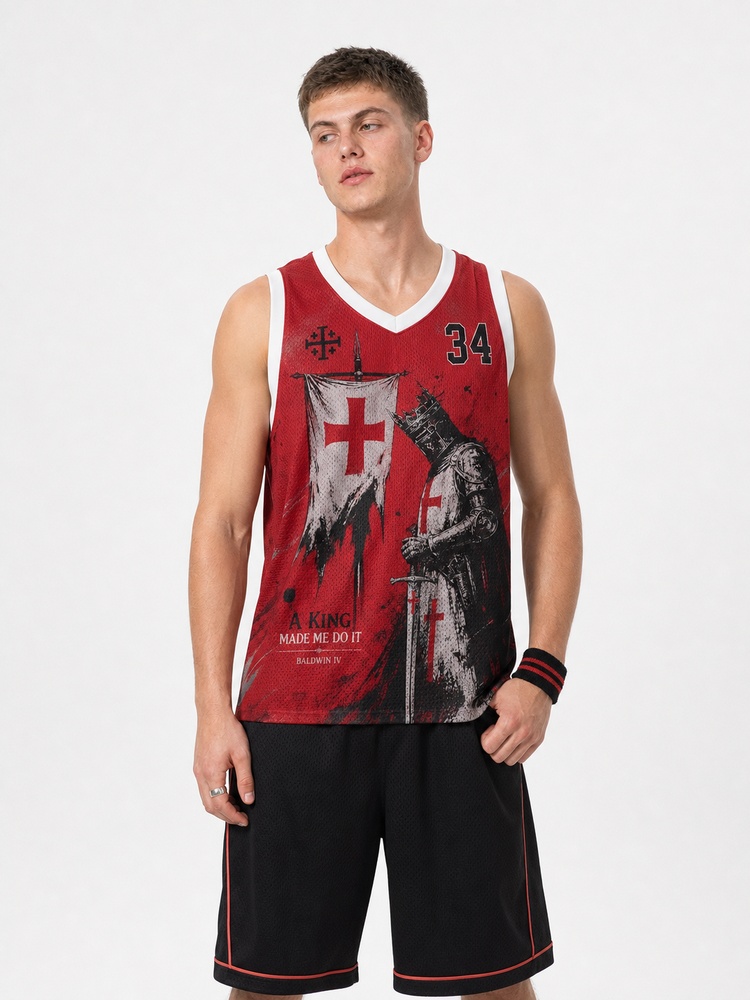 Masked King Graphic Mesh Jersey Tank Top