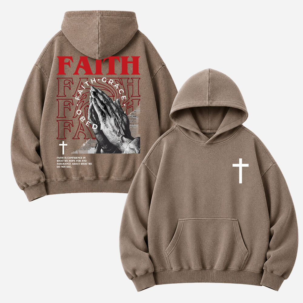 Clasped Hands Vintage Washed Hoodie