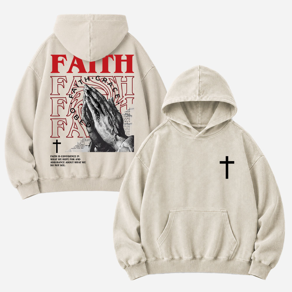 Clasped Hands Vintage Washed Hoodie