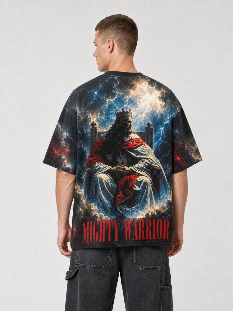 Mighty Warrior Eco Oversized Graphic Tees · GRS Certified