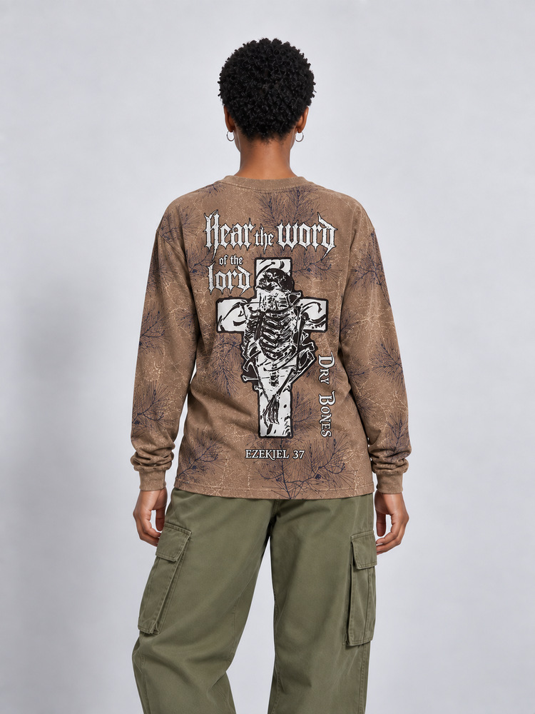 Desert Relic Eco Oversized Long-Sleeve Graphic Tees · GRS Certified