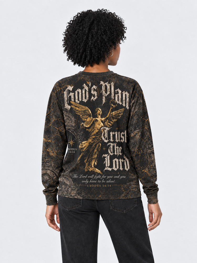 Golden Angel Eco Oversized Long-Sleeve Graphic Tees · GRS Certified