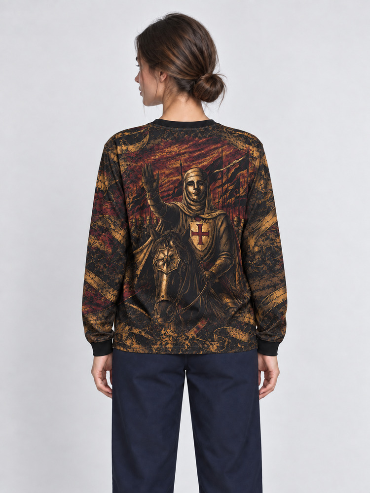 Crowned King Eco Oversized Long-Sleeve Graphic Tees · GRS Certified