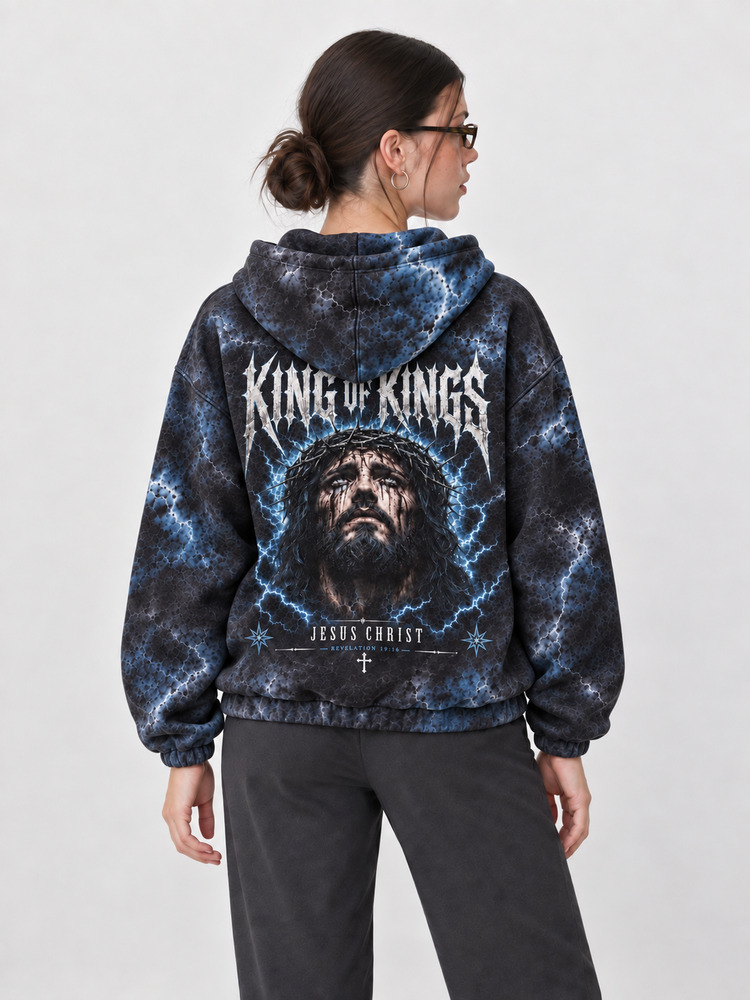 Crowned Storm All Over Print Scuba Hoodie