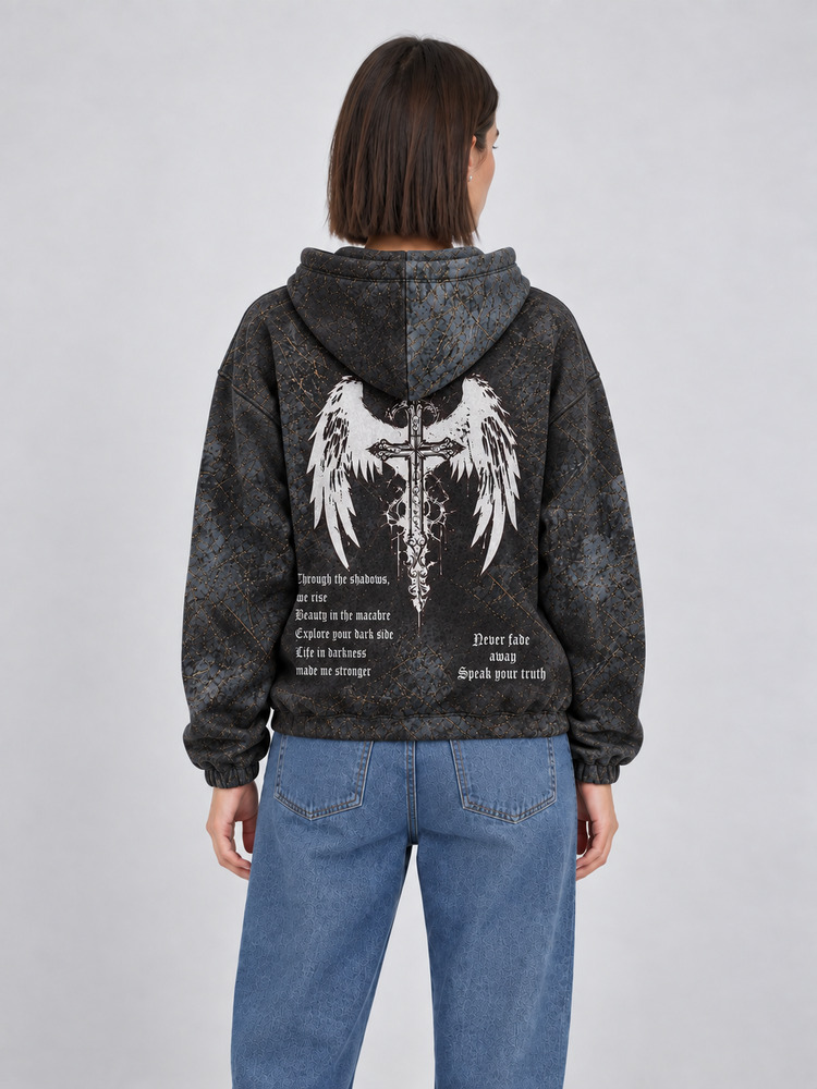 Winged Emblem All Over Print Scuba Hoodie