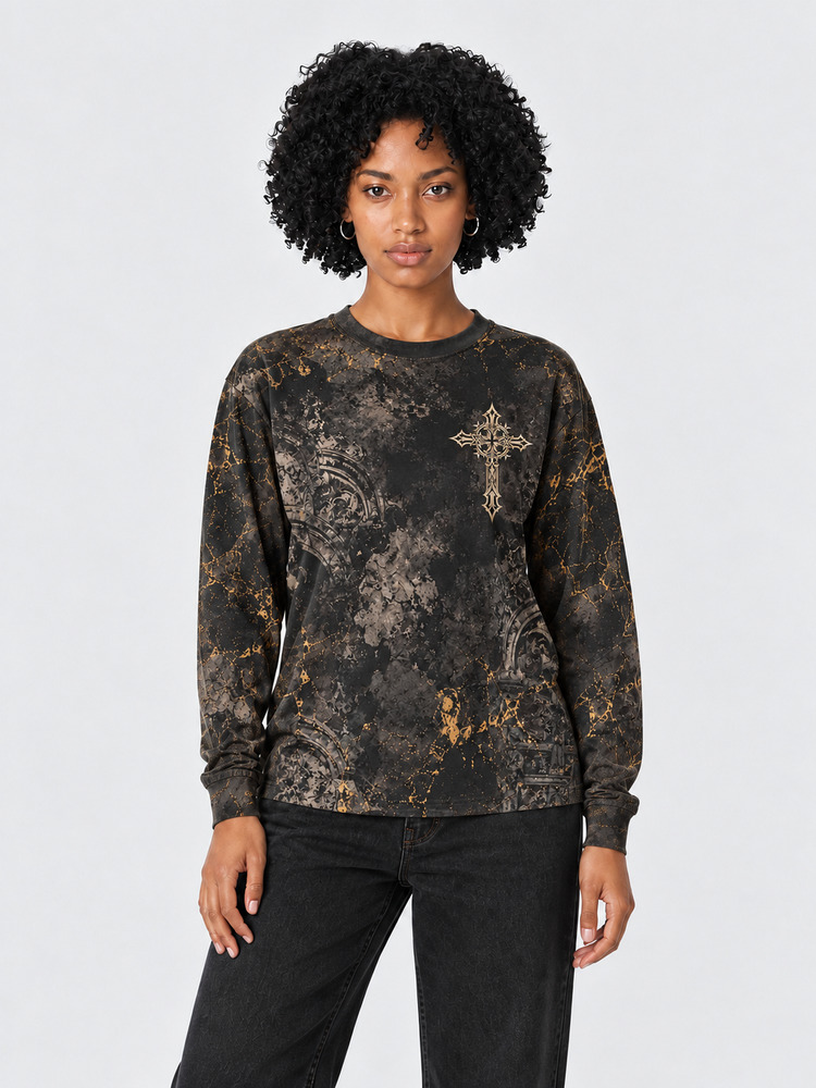 Golden Angel Eco Oversized Long-Sleeve Graphic Tees · GRS Certified