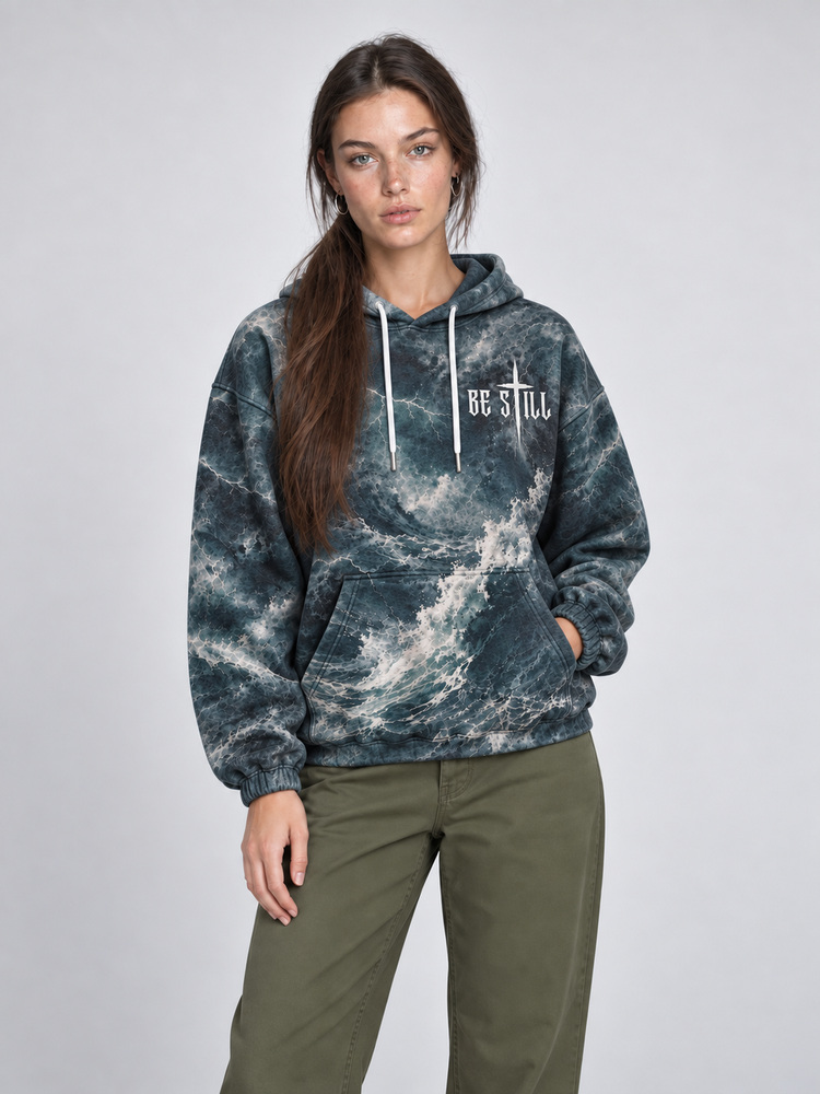Balance in The Storm All Over Print Scuba Hoodie