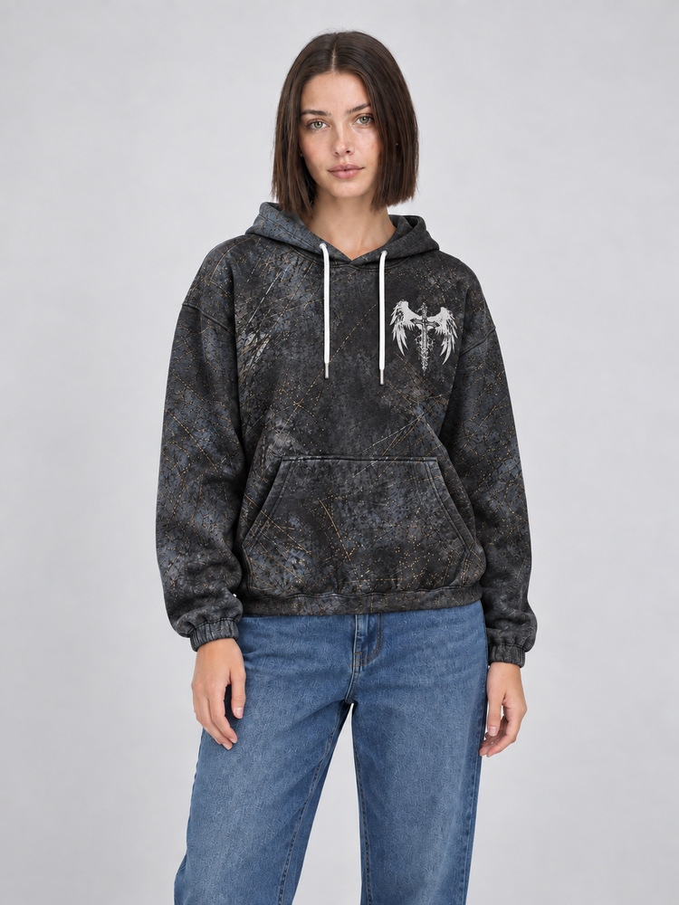 Winged Emblem All Over Print Scuba Hoodie