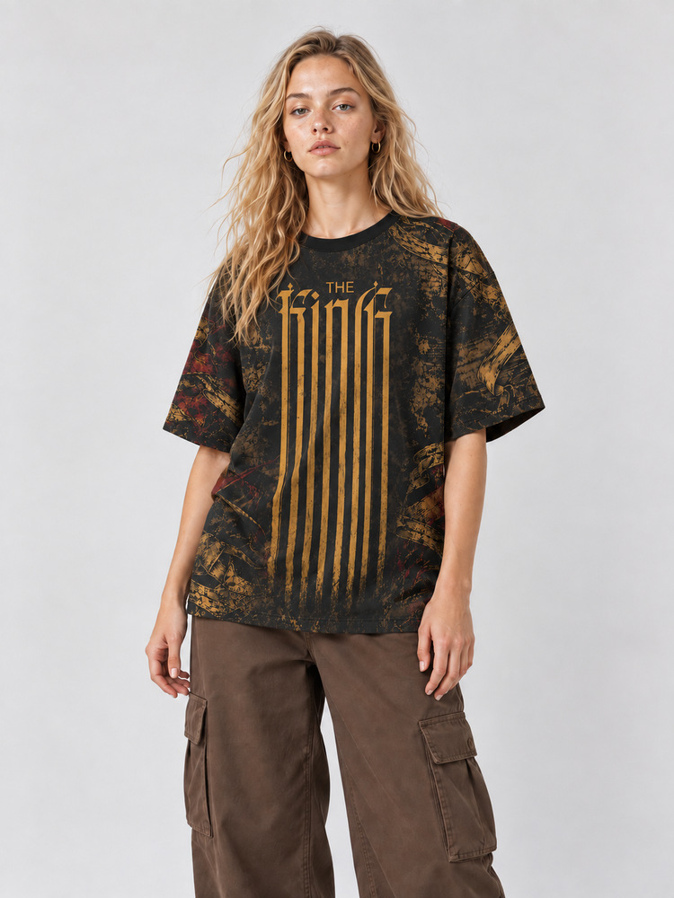 Crowned King Eco Oversized Graphic Tees · GRS Certified