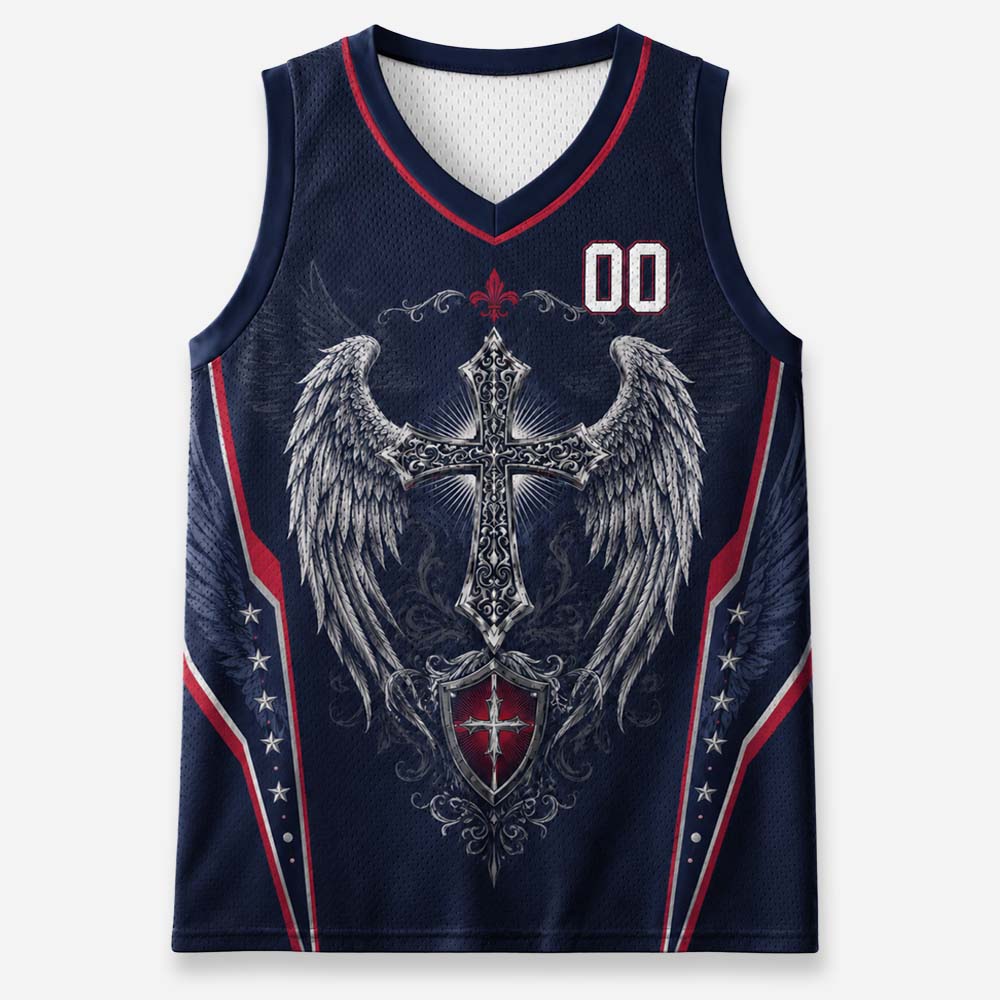 Winged Emblem Graphic Mesh Jersey Tank Top