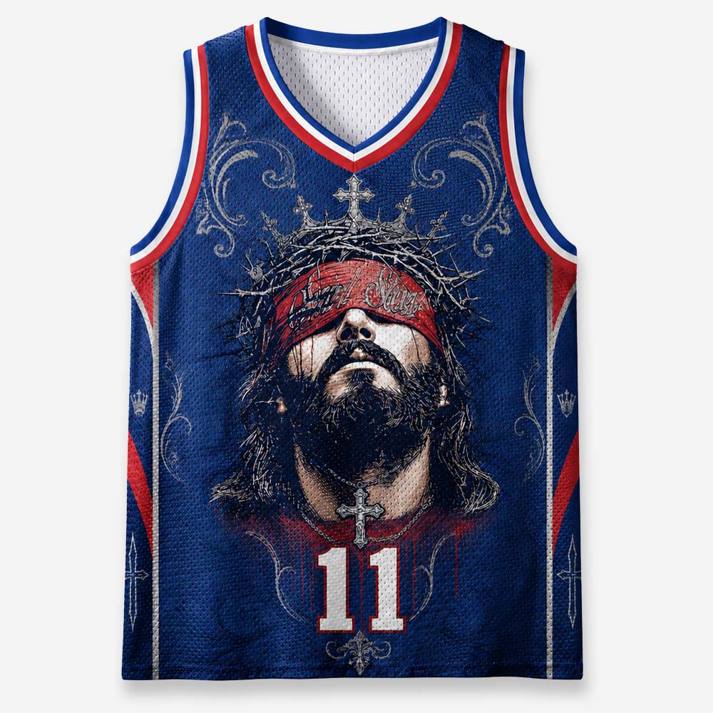 Blindfold Crown Graphic Mesh Jersey Tank Top