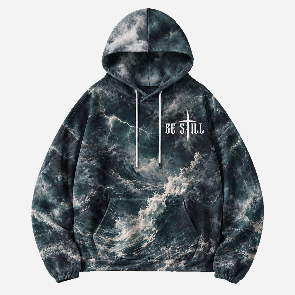 Balance in The Storm All Over Print Scuba Hoodie
