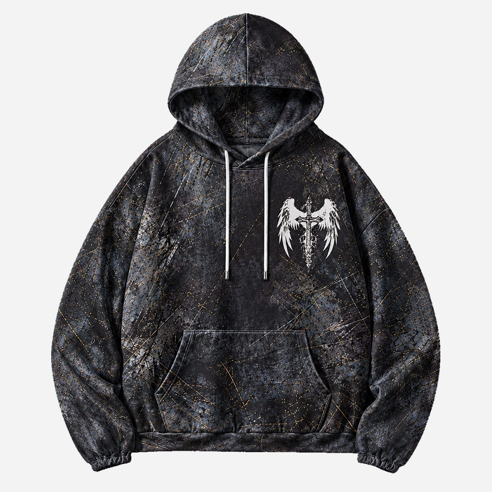 Winged Emblem All Over Print Scuba Hoodie