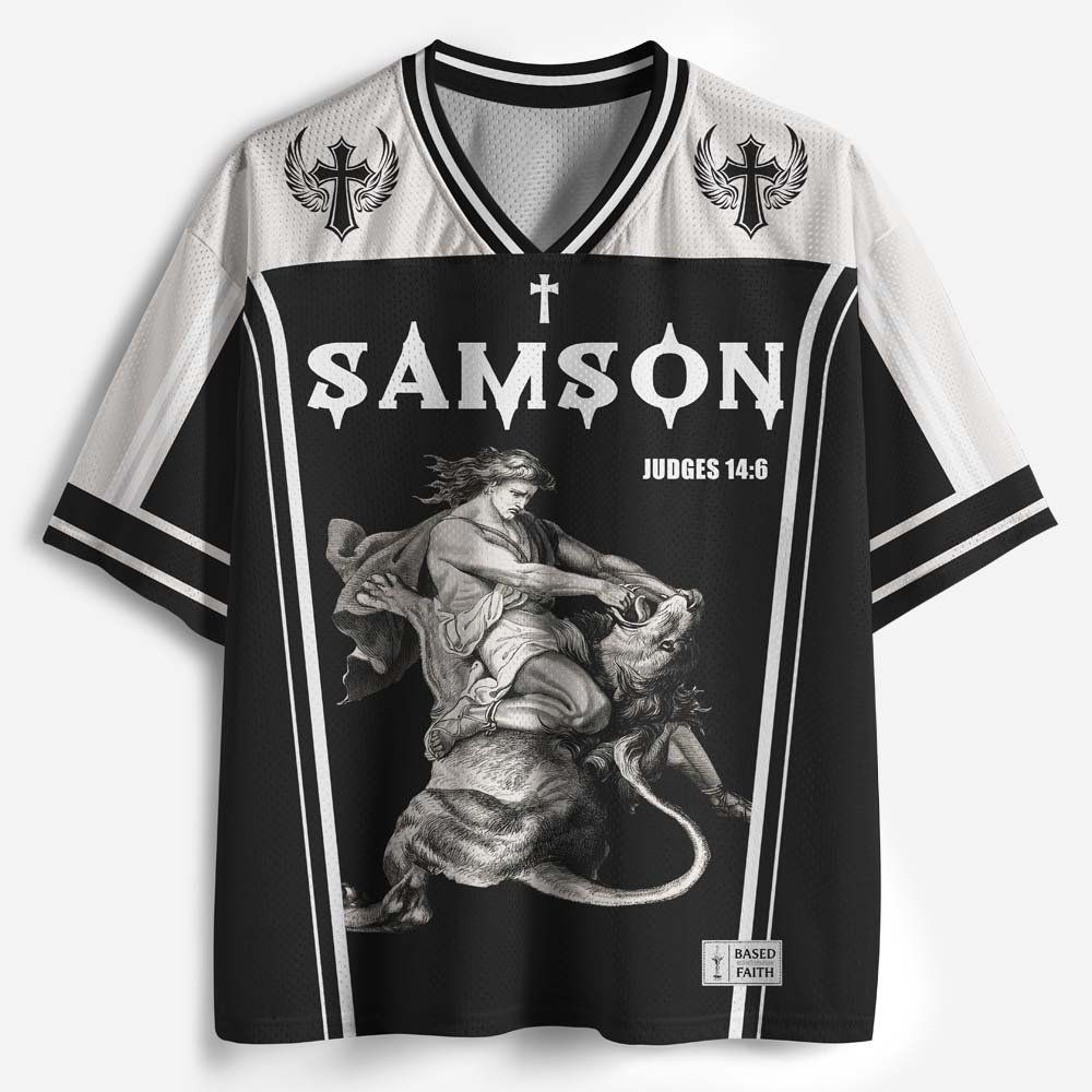 Lion Wrestler Graphic Mesh Jersey
