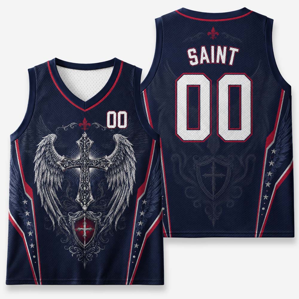 Winged Emblem Graphic Mesh Jersey Tank Top