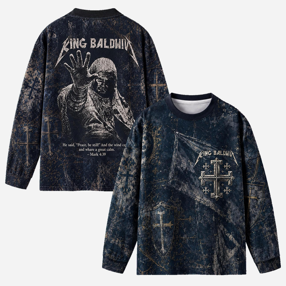 Masked King Eco Oversized Long-Sleeve Graphic Tees · GRS Certified