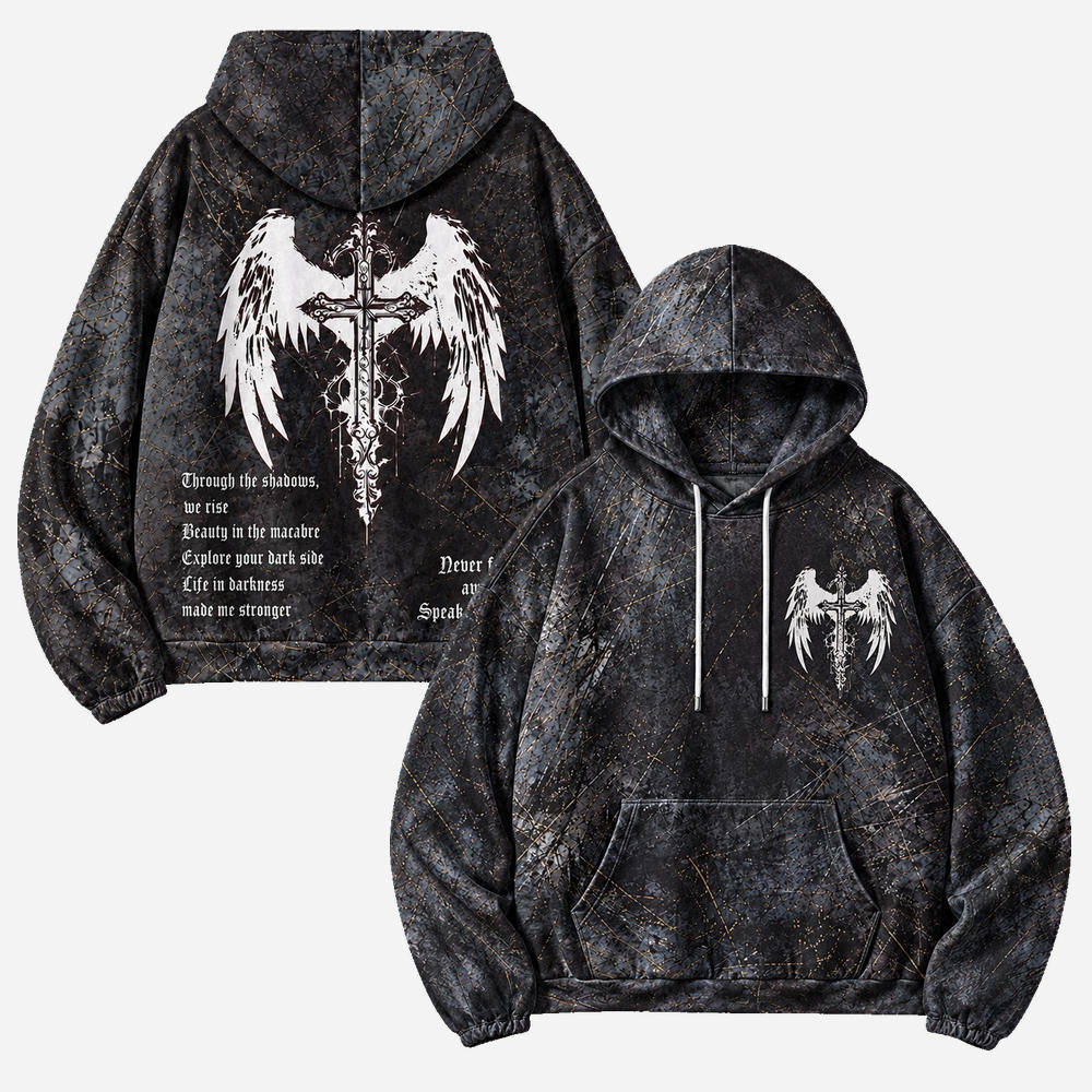 Winged Emblem All Over Print Scuba Hoodie