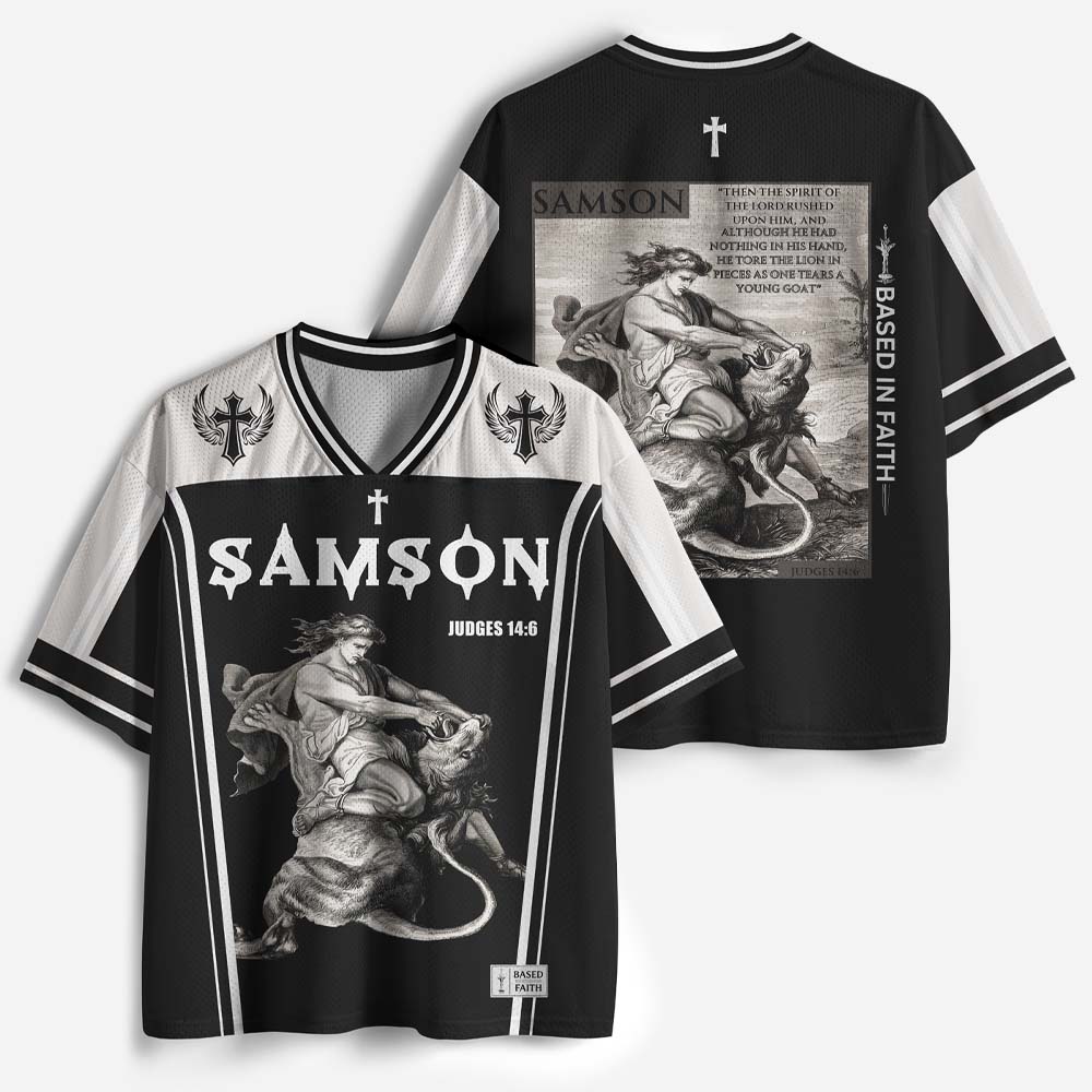 Lion Wrestler Graphic Mesh Jersey