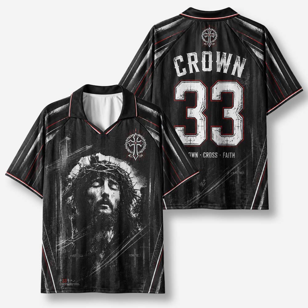 Gothic Crest Graphic Collar Jersey