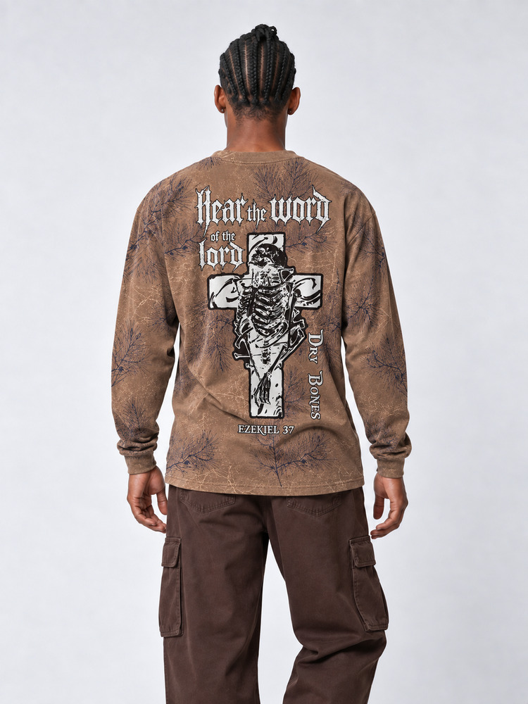 Desert Relic Eco Oversized Long-Sleeve Graphic Tees · GRS Certified