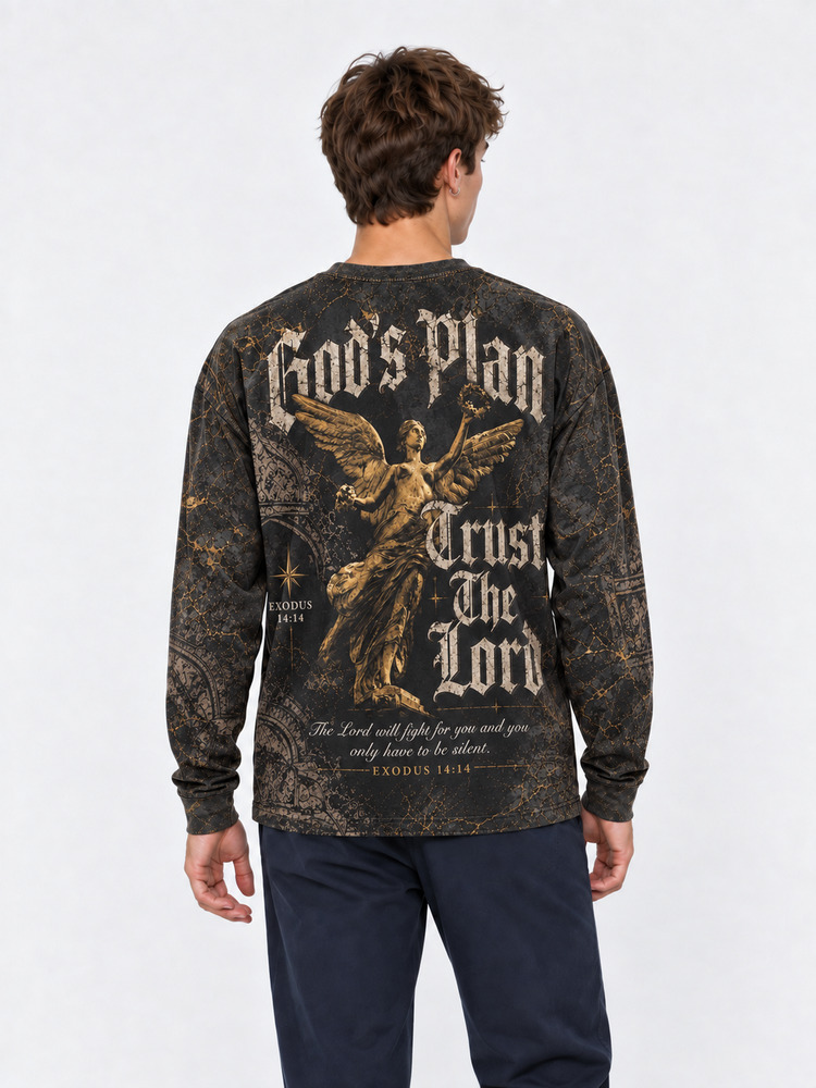 Golden Angel Eco Oversized Long-Sleeve Graphic Tees · GRS Certified