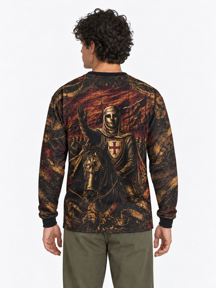 Crowned King Eco Oversized Long-Sleeve Graphic Tees · GRS Certified