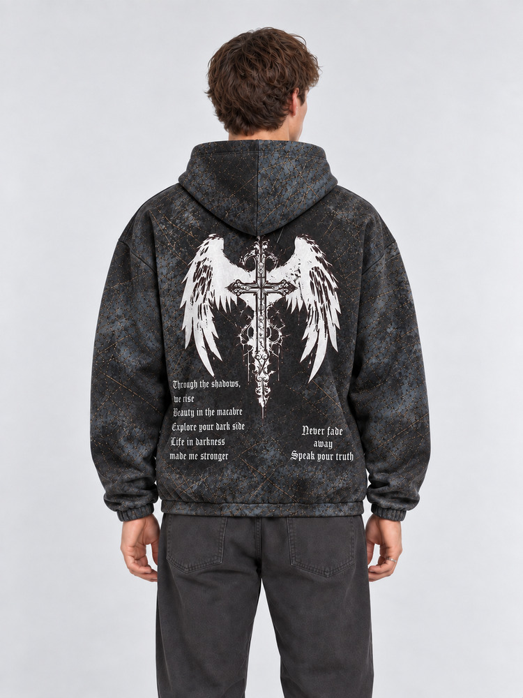 Winged Emblem All Over Print Scuba Hoodie