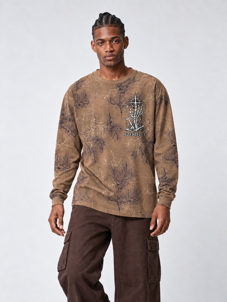 Desert Relic Eco Oversized Long-Sleeve Graphic Tees · GRS Certified