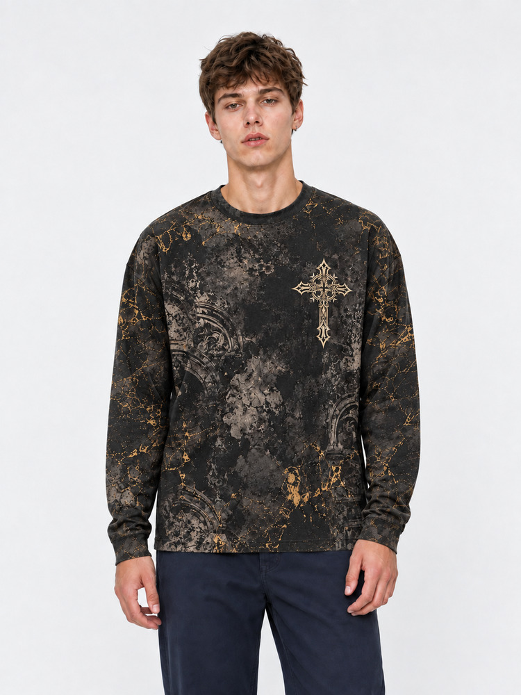 Golden Angel Eco Oversized Long-Sleeve Graphic Tees · GRS Certified