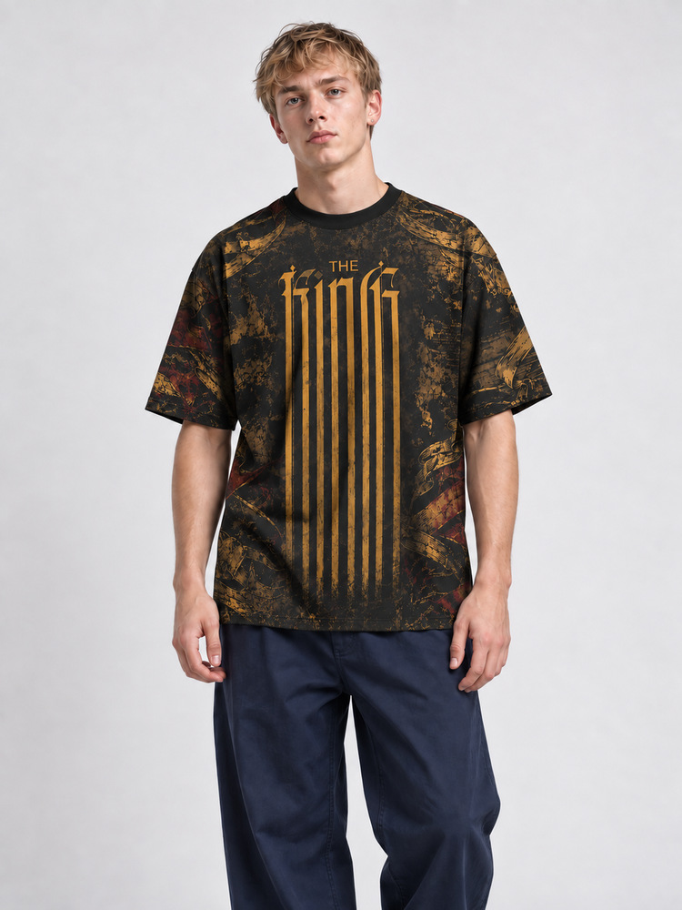 Crowned King Eco Oversized Graphic Tees · GRS Certified