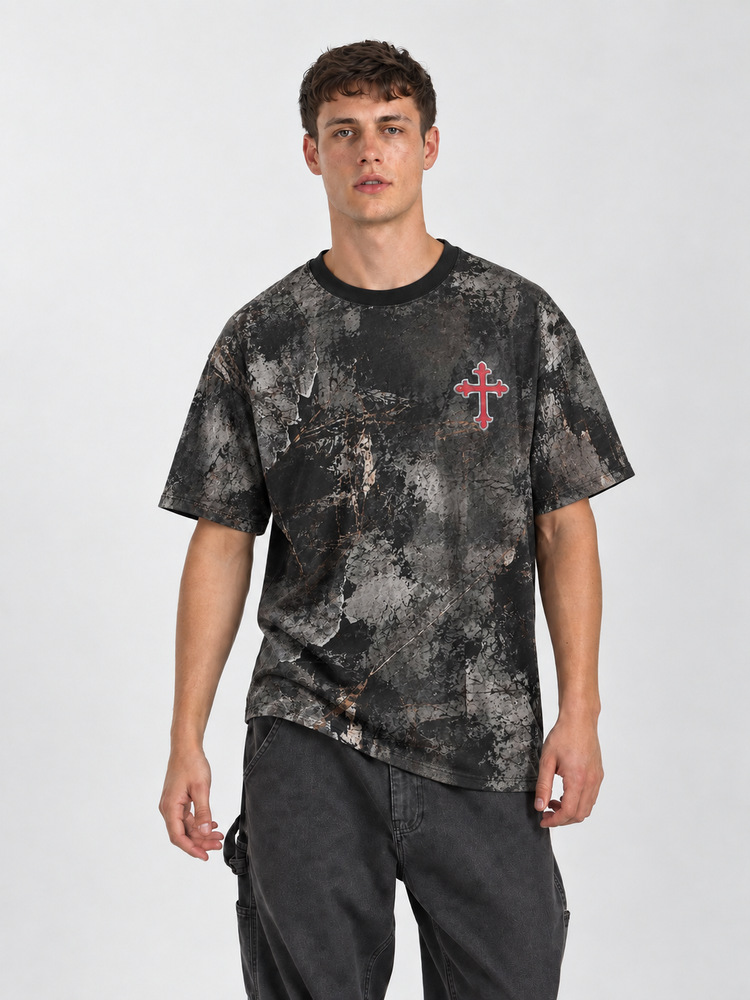 Crowned Defender Eco Oversized Graphic Tees · GRS Certified