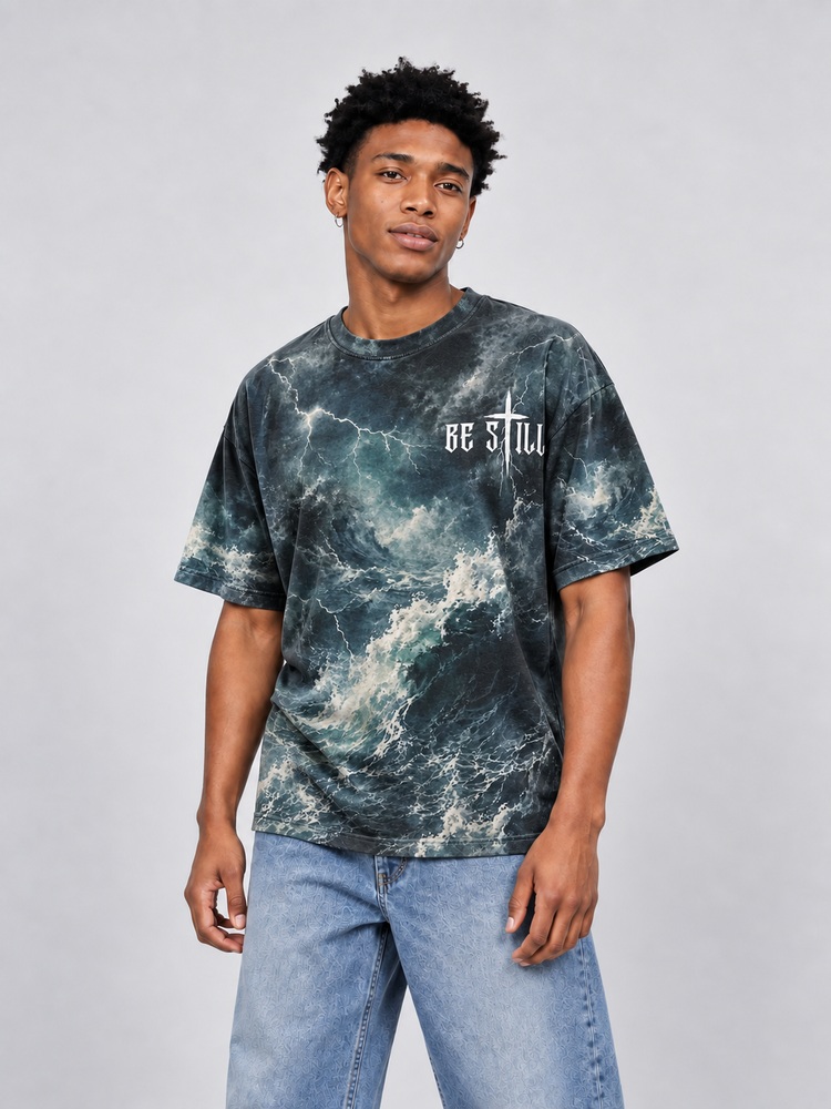 Balance in The Storm Eco Oversized Graphic Tees · GRS Certified