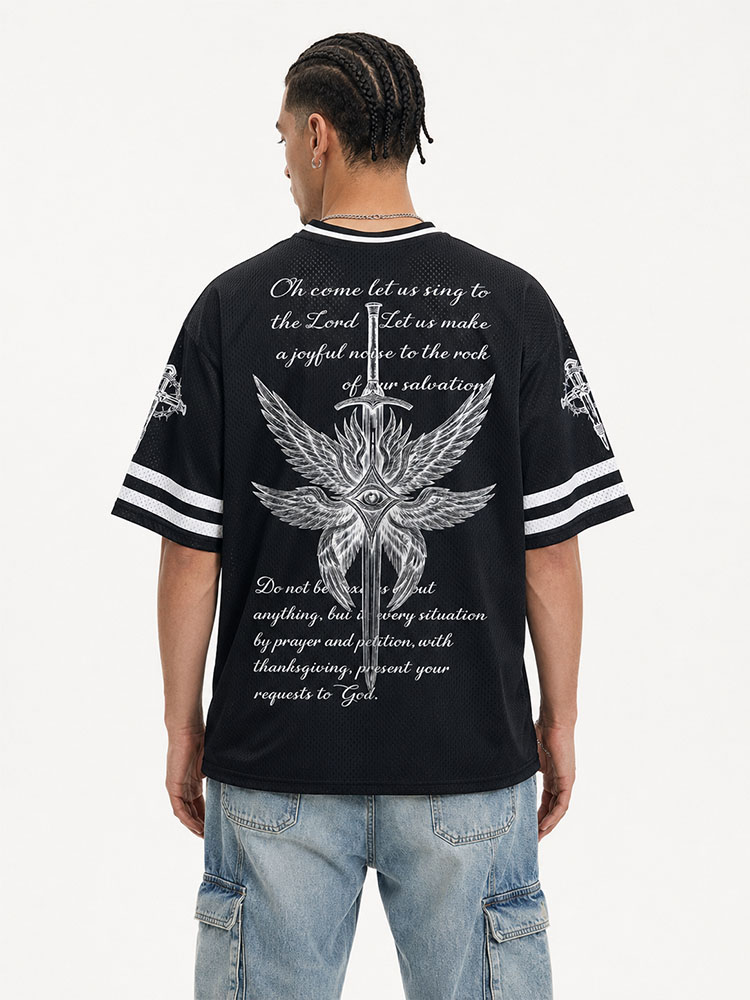 Eye Wing Graphic Mesh Jersey