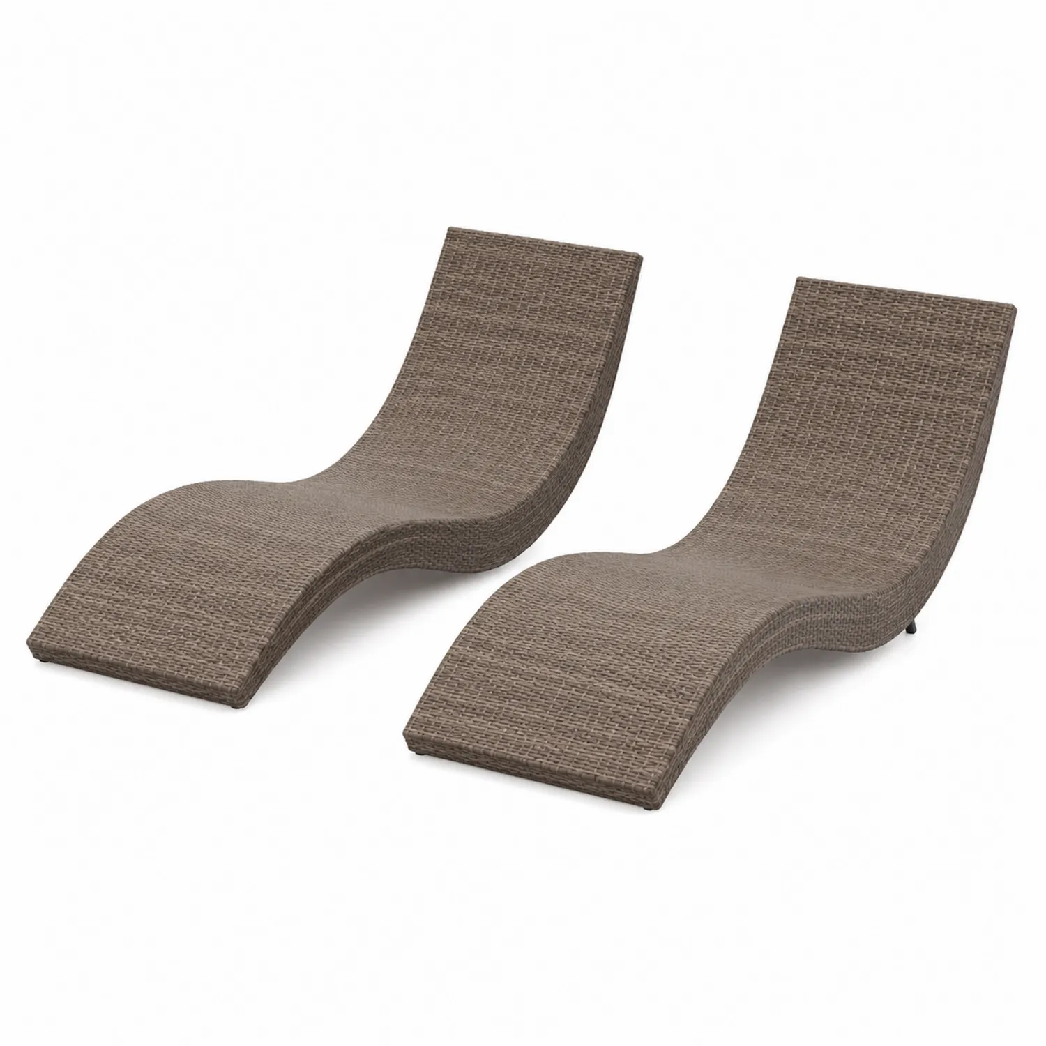 Set de 2 tumbonas de ratán sintético para exterior