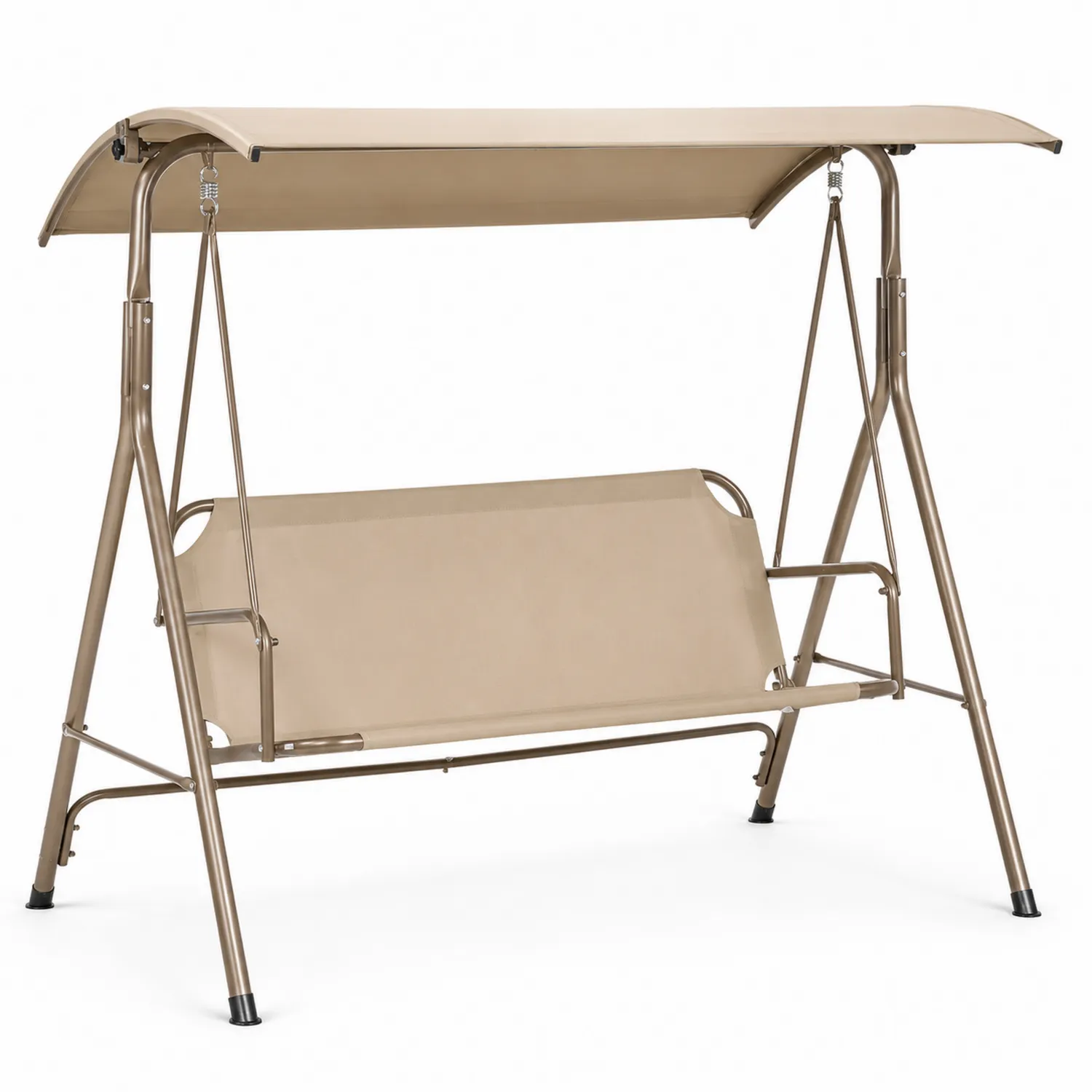 Columpio de Metal con Techo Ajustable Beige