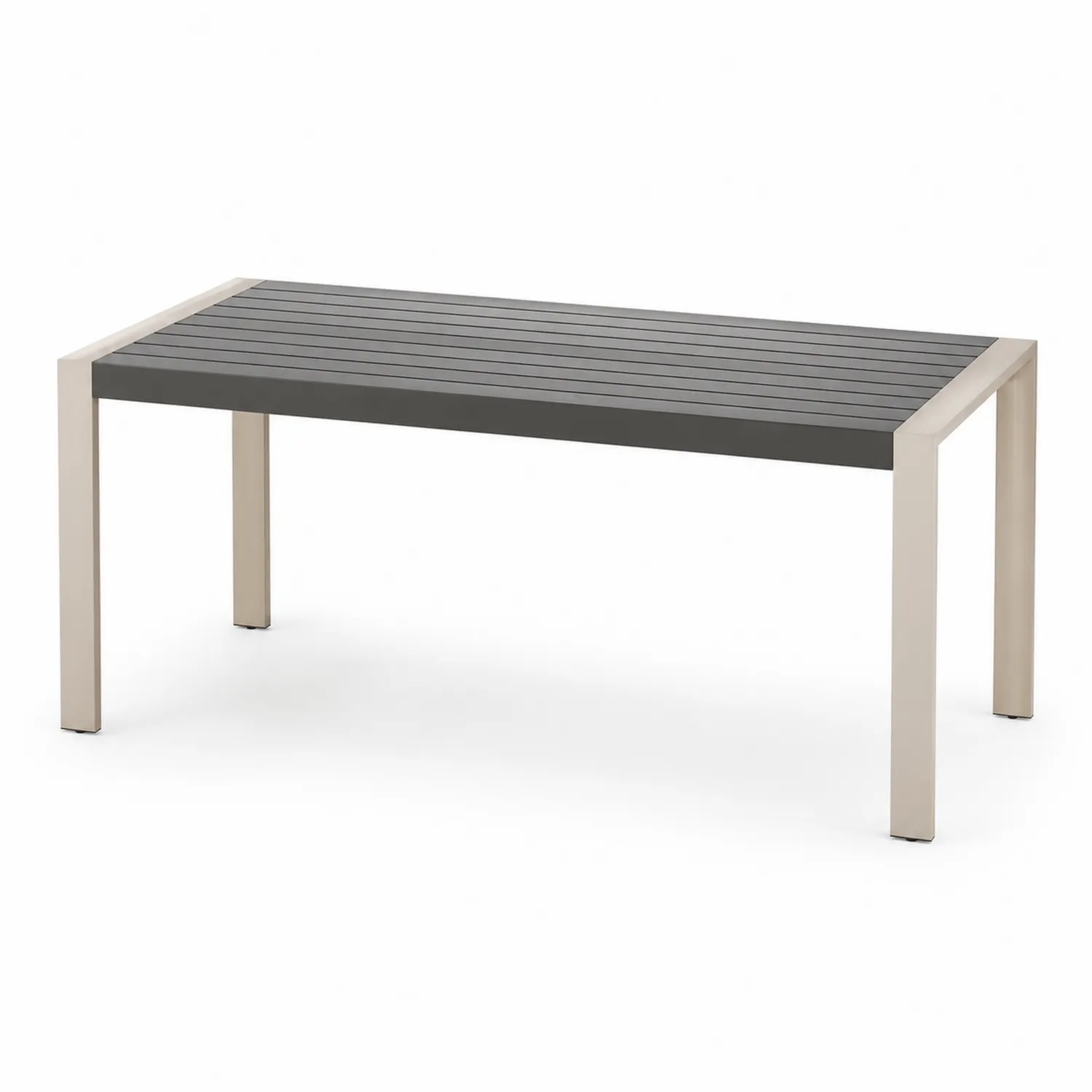 Mesa de comedor de aluminio y acero galvanizado Gris/Beige