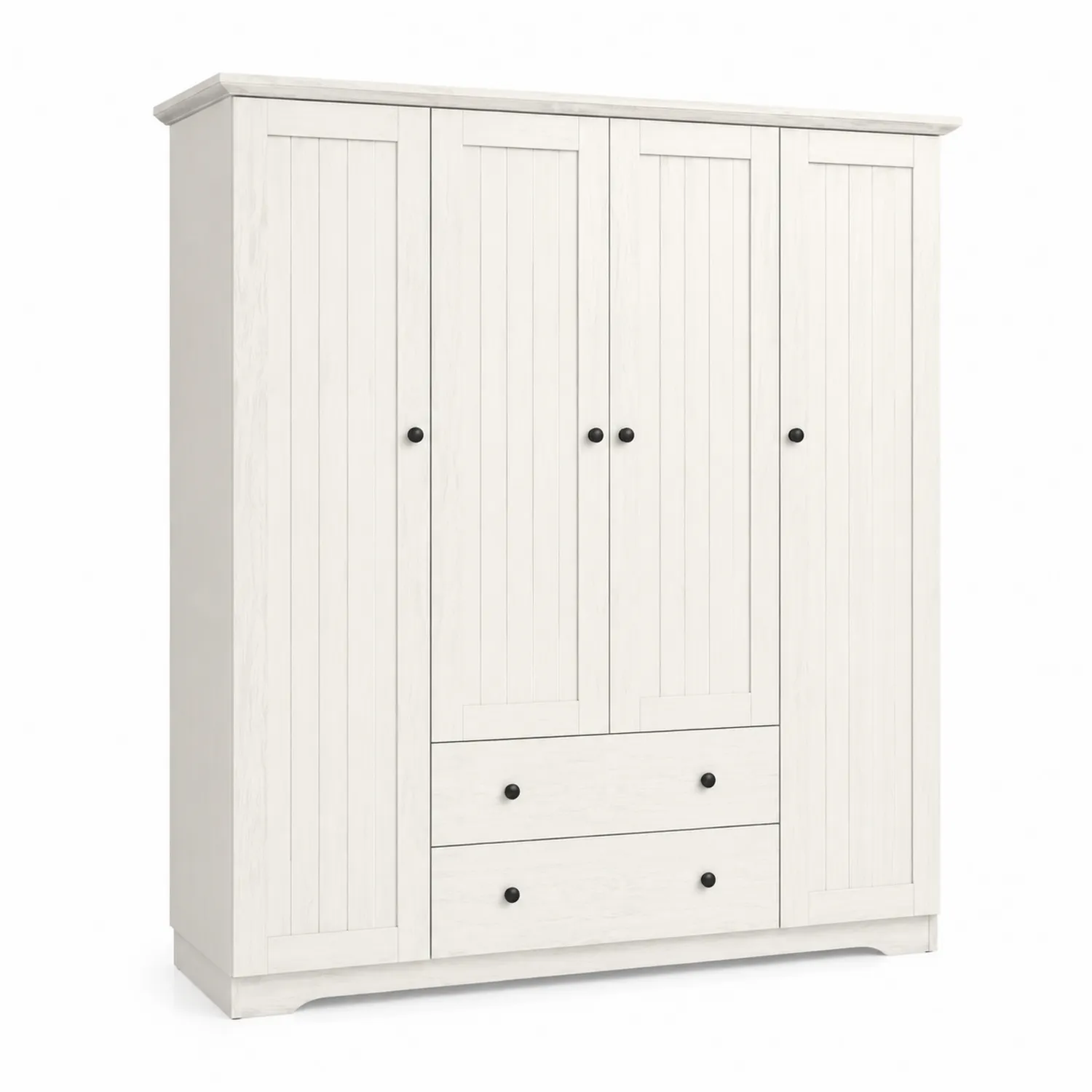 Armario de 4 puertas y 2 cajones de madera MDF 180x60x200 cm