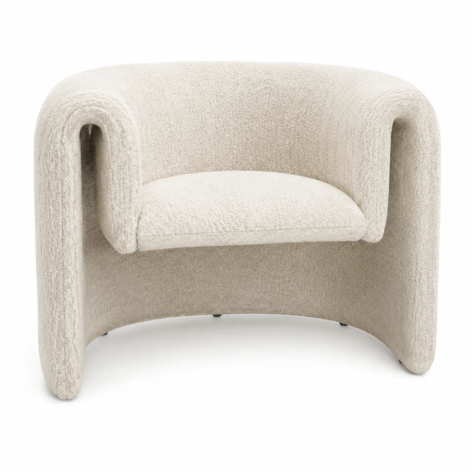 Silla de lana bouclé beige