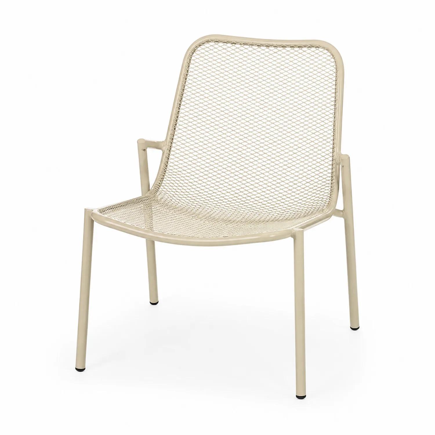Silla de metal para exteriores Beige