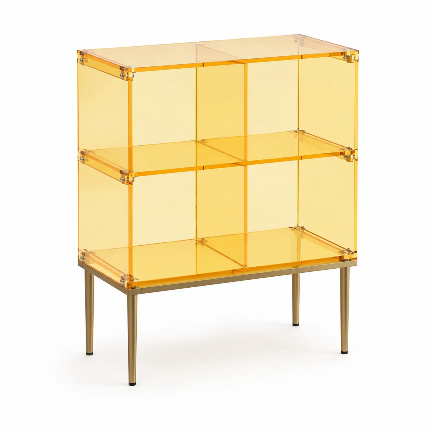Estantería de Plexiglás Amarilla con Estructura de Acero