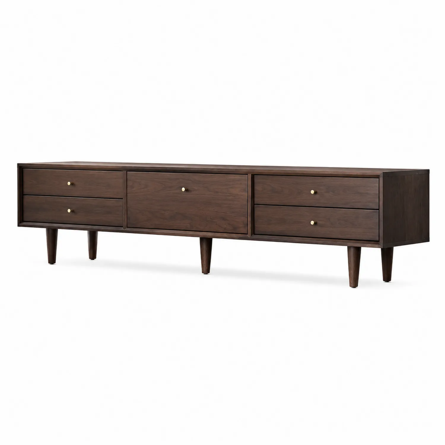 Mueble de TV de Nogal con 3 Cajones Marrón