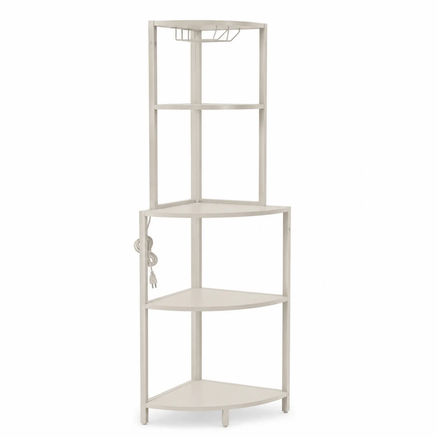 Estantería Esquinera Triangular 4 Niveles Acero Blanco 160 cm