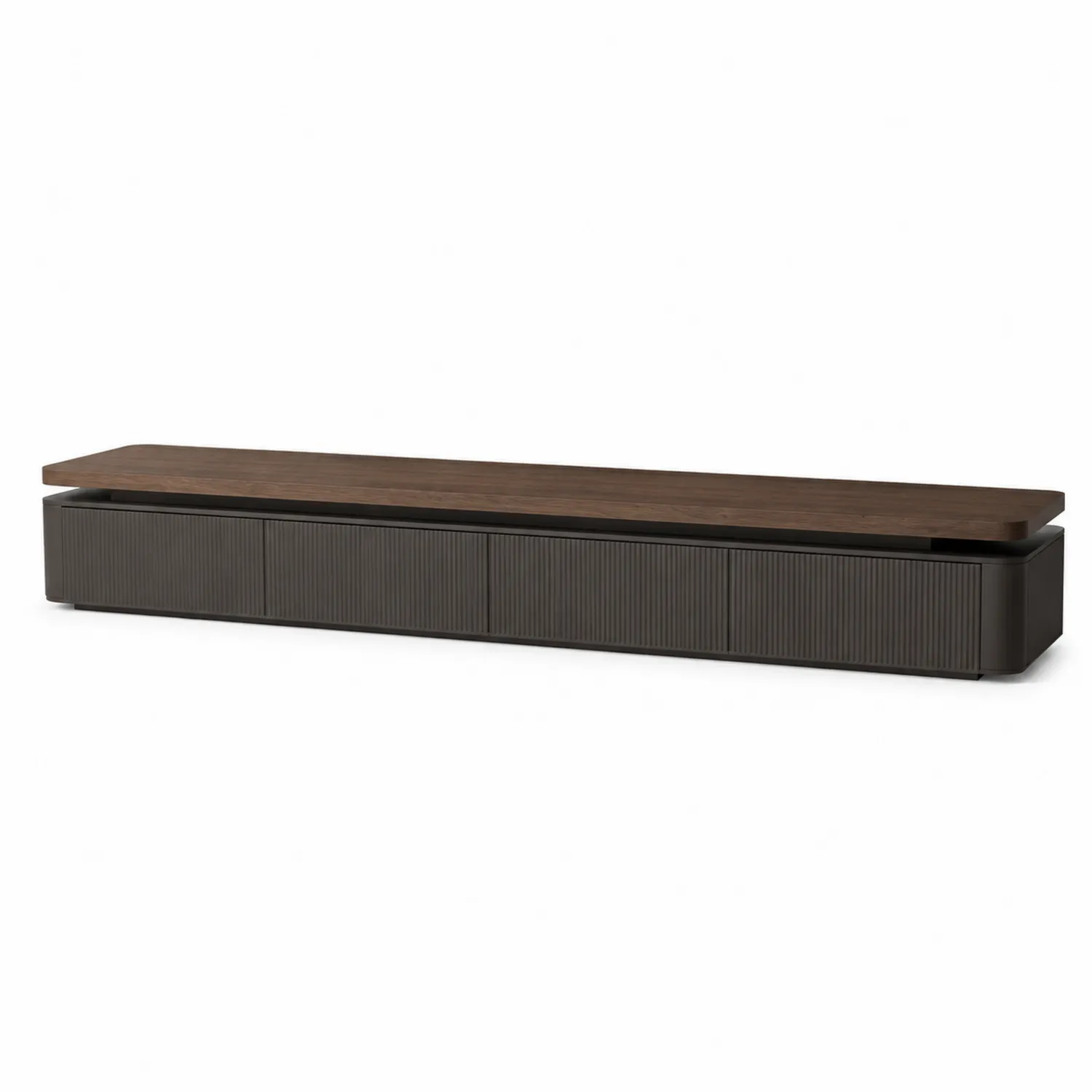 Mueble para TV de MDF y Metal 200x40x30 cm Nogal/Negro