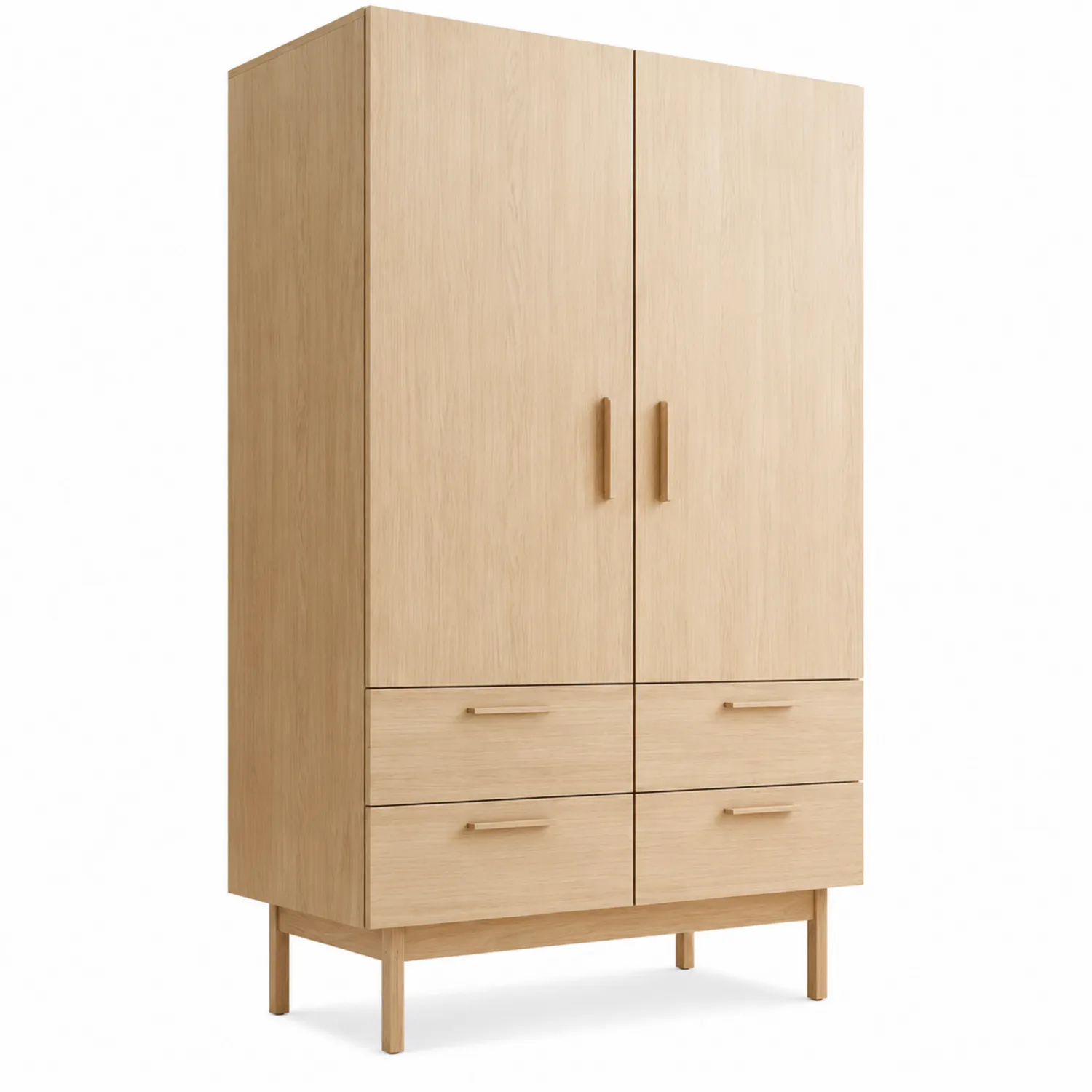 Armario de Madera con 2 Puertas y 4 Cajones 180cm x 90cm x 50cm