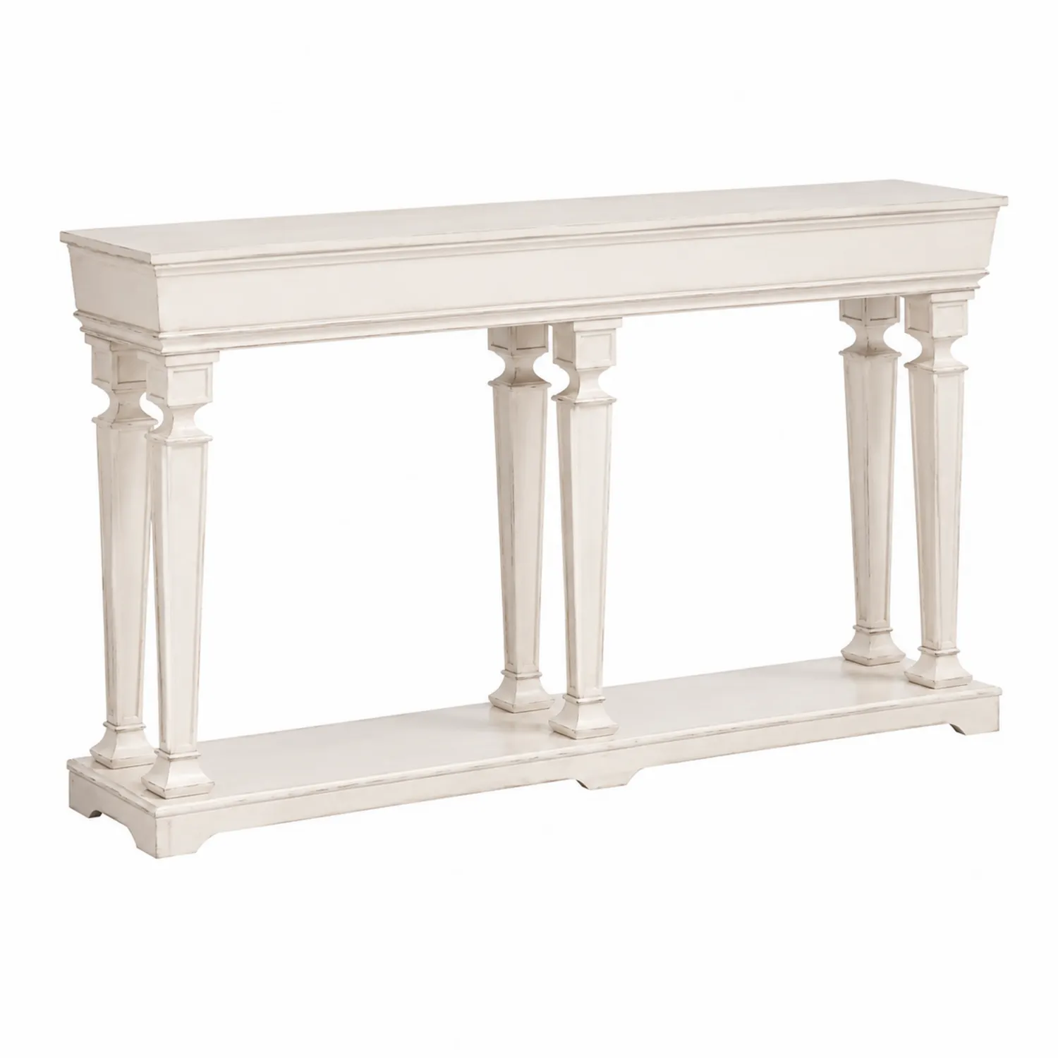 Mesa consola de madera blanca 120x35x80cm
