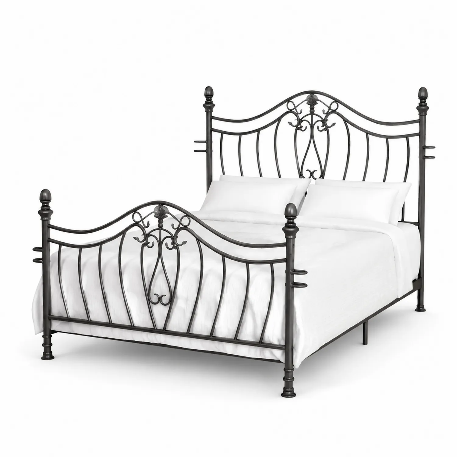 Cama de hierro con diseño ornamental 200x150 cm