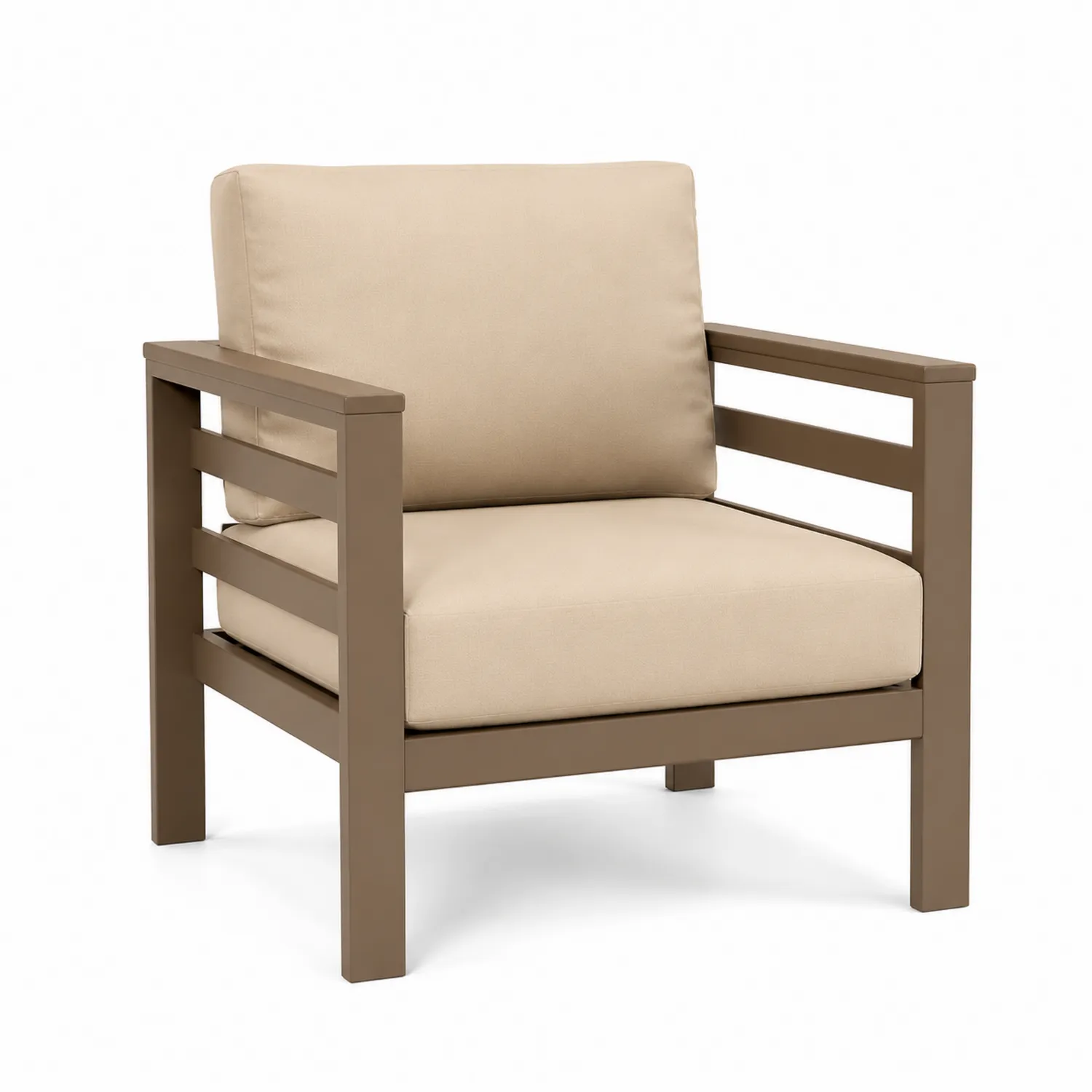 Sillón Individual de Aluminio y Tela de Poliéster Arena 75x70x80 cm