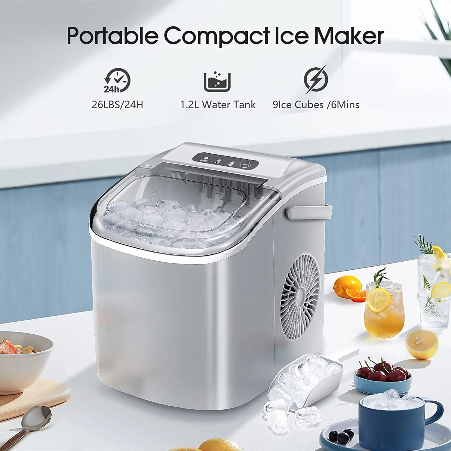 Protable Ice Maker Machine with Handle