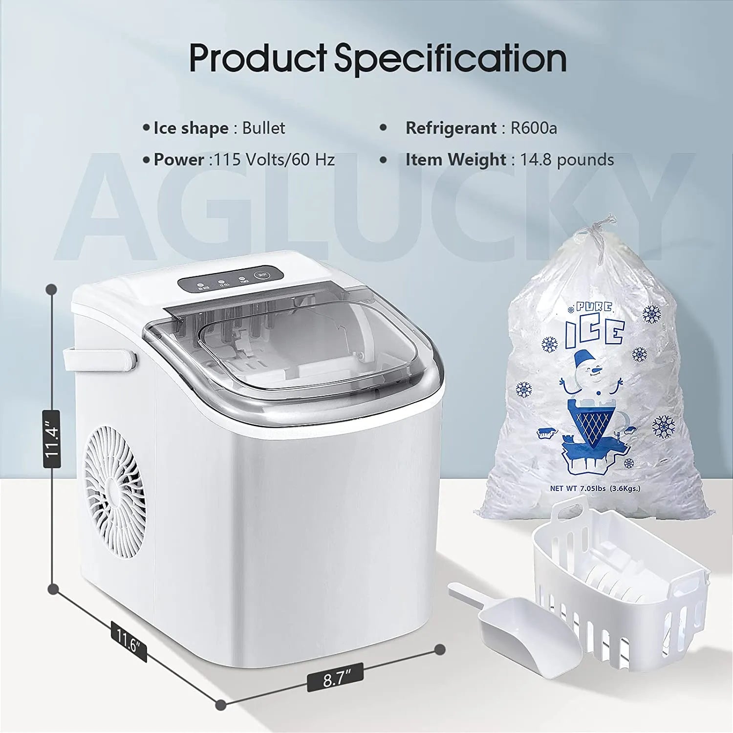 Protable Ice Maker Machine with Handle