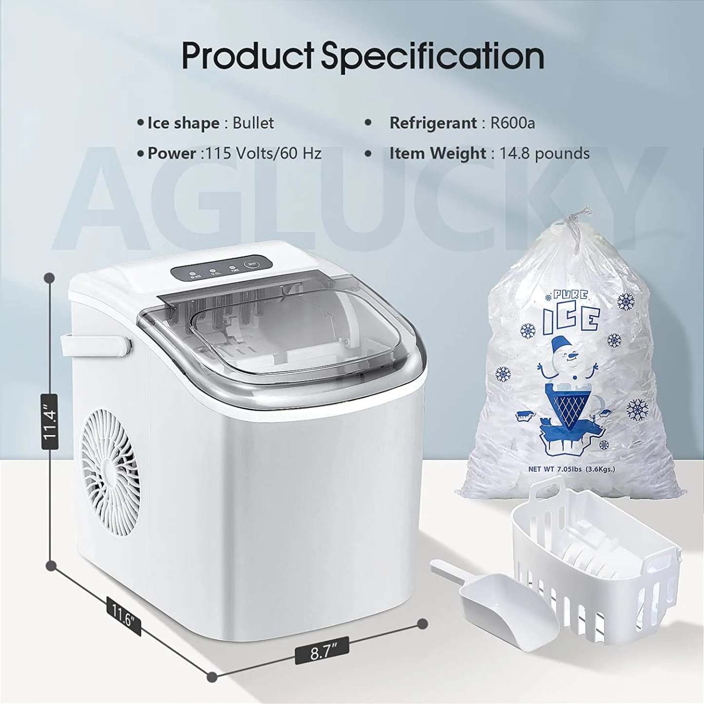 Protable Ice Maker Machine with Handle